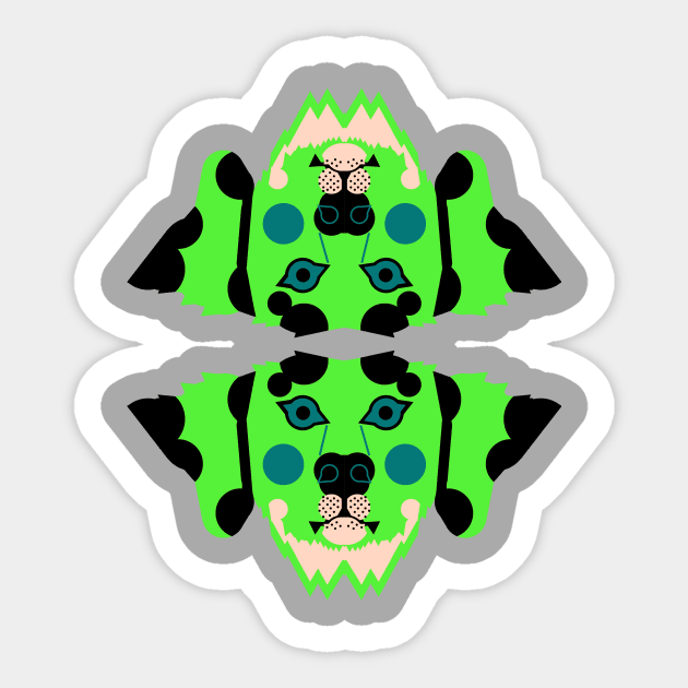 Dalmatian Dog Face, Lime Green Sticker by AnimalMagic